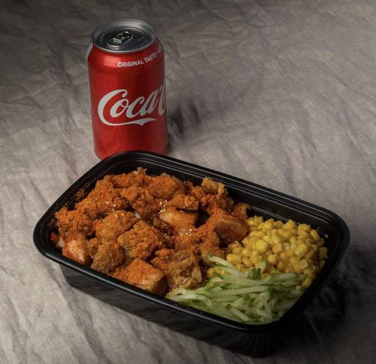 🏆Sweet&Chilli Powder BBQ and Crispy Chicken on Rice 特调蜜汁辣粉双拼饭🌶️ 🥜